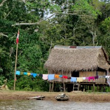 House on shore of the Amazon river